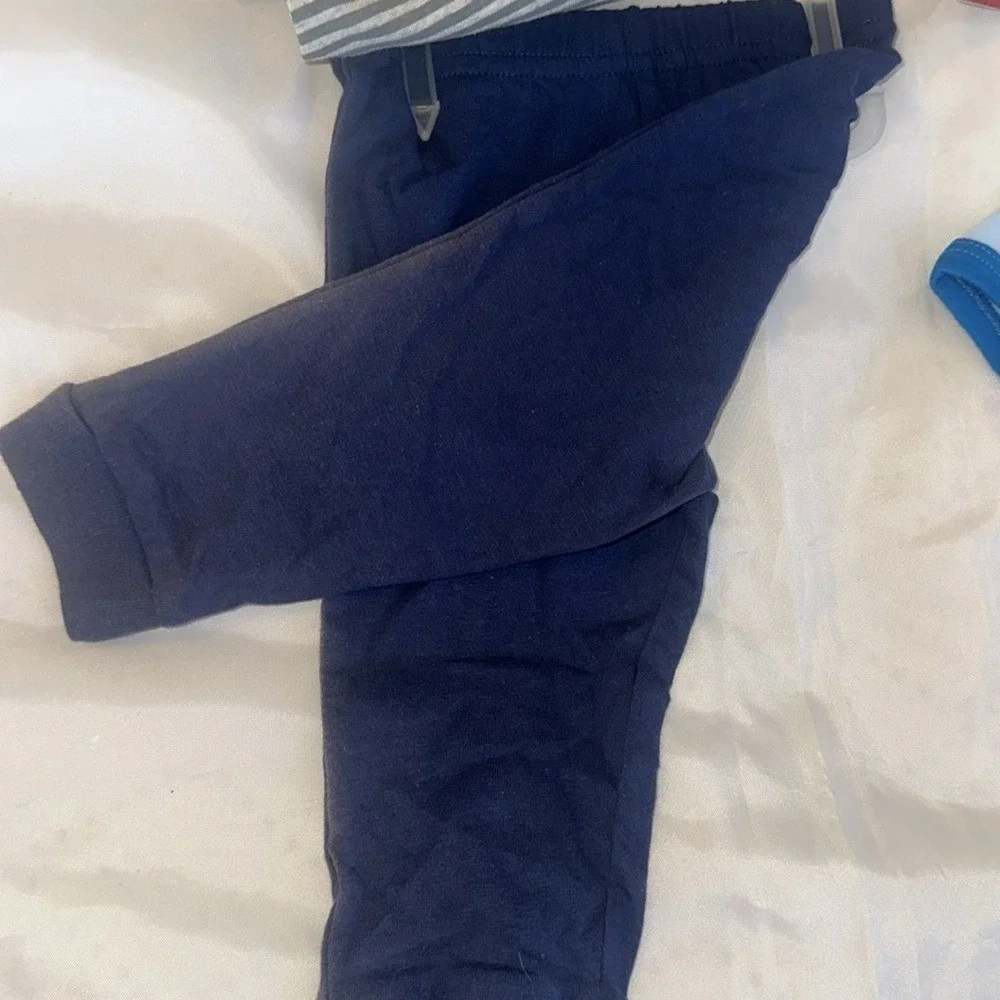 Sesame Street Baby Boy 3 Piece Set Elmo Cookie Monster Gray Navy Blue 6-9 Months